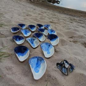 Muslingeskåle på stranden